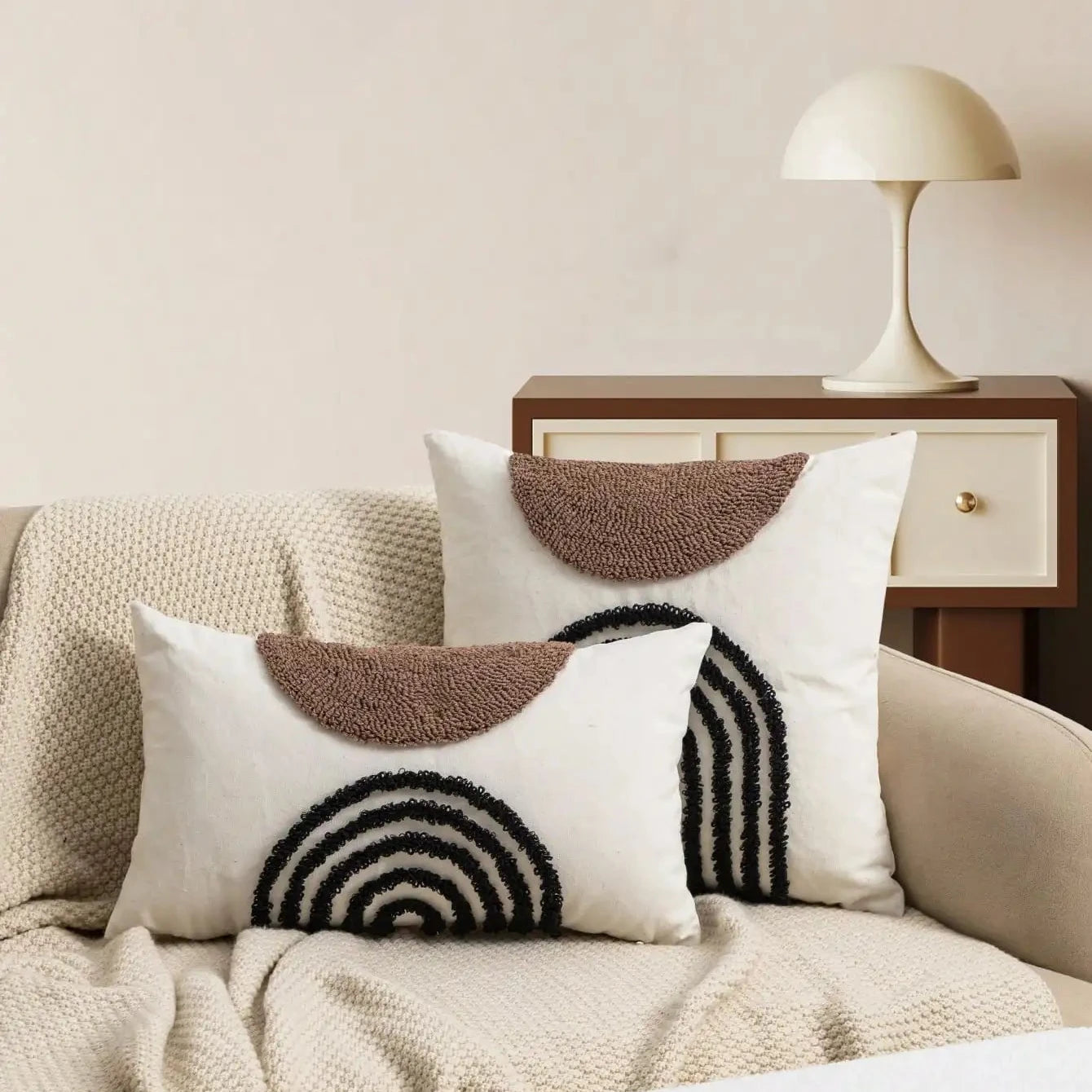 Housse De Coussin Esprit Bohème Marron - Maison Coussin
