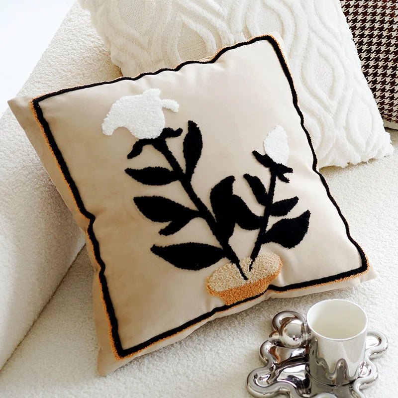 Housse De Coussin Fleuri Vintage - Maison Coussin