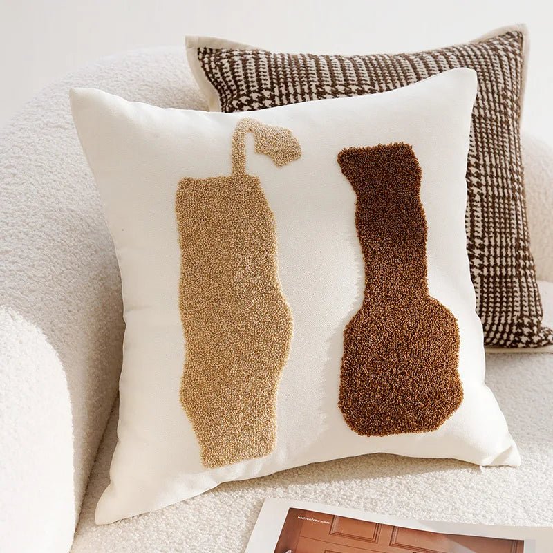Housse De Coussin Scandinave Motif Vase - Maison Coussin