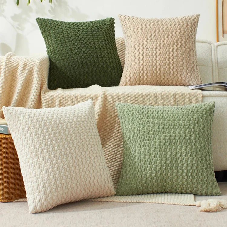 Housse De Coussin Velours Moderne Vert Foncé - Maison Coussin