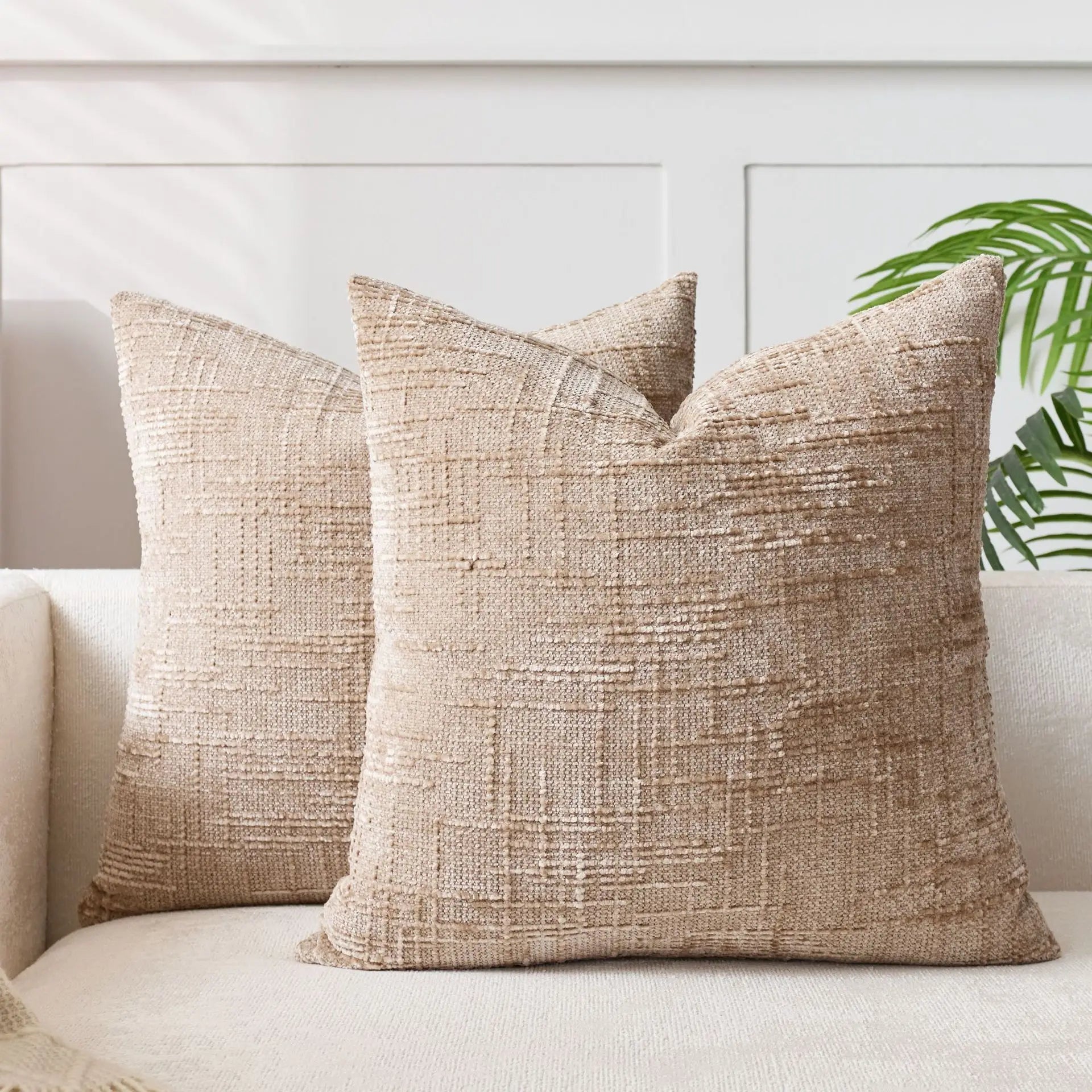 House De Coussin Chenille Beige - Maison Coussin