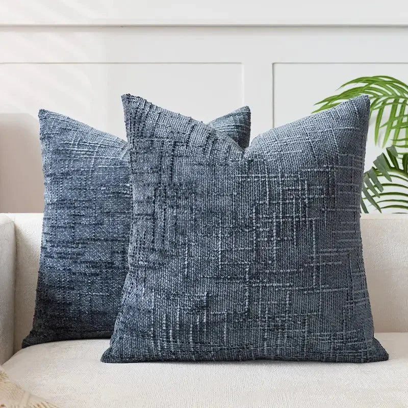 House De Coussin Chenille Bleu - Maison Coussin