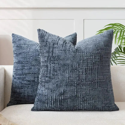 House De Coussin Chenille Bleu - Maison Coussin