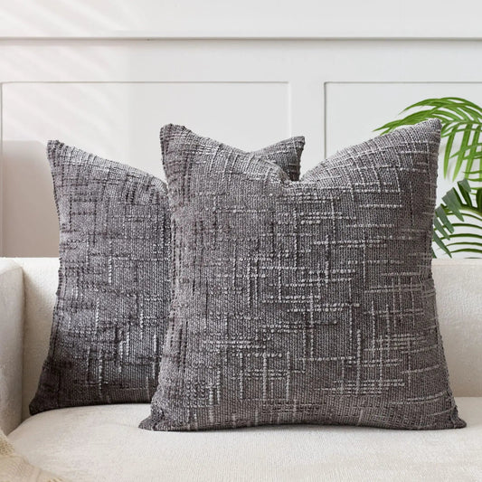 House De Coussin Chenille Gris Foncé - Maison Coussin