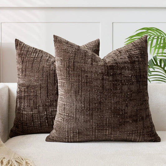 House De Coussin Chenille Marron - Maison Coussin