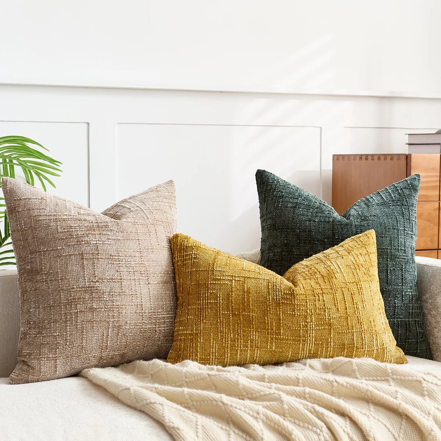 House De Coussin Chenille Rose - Maison Coussin