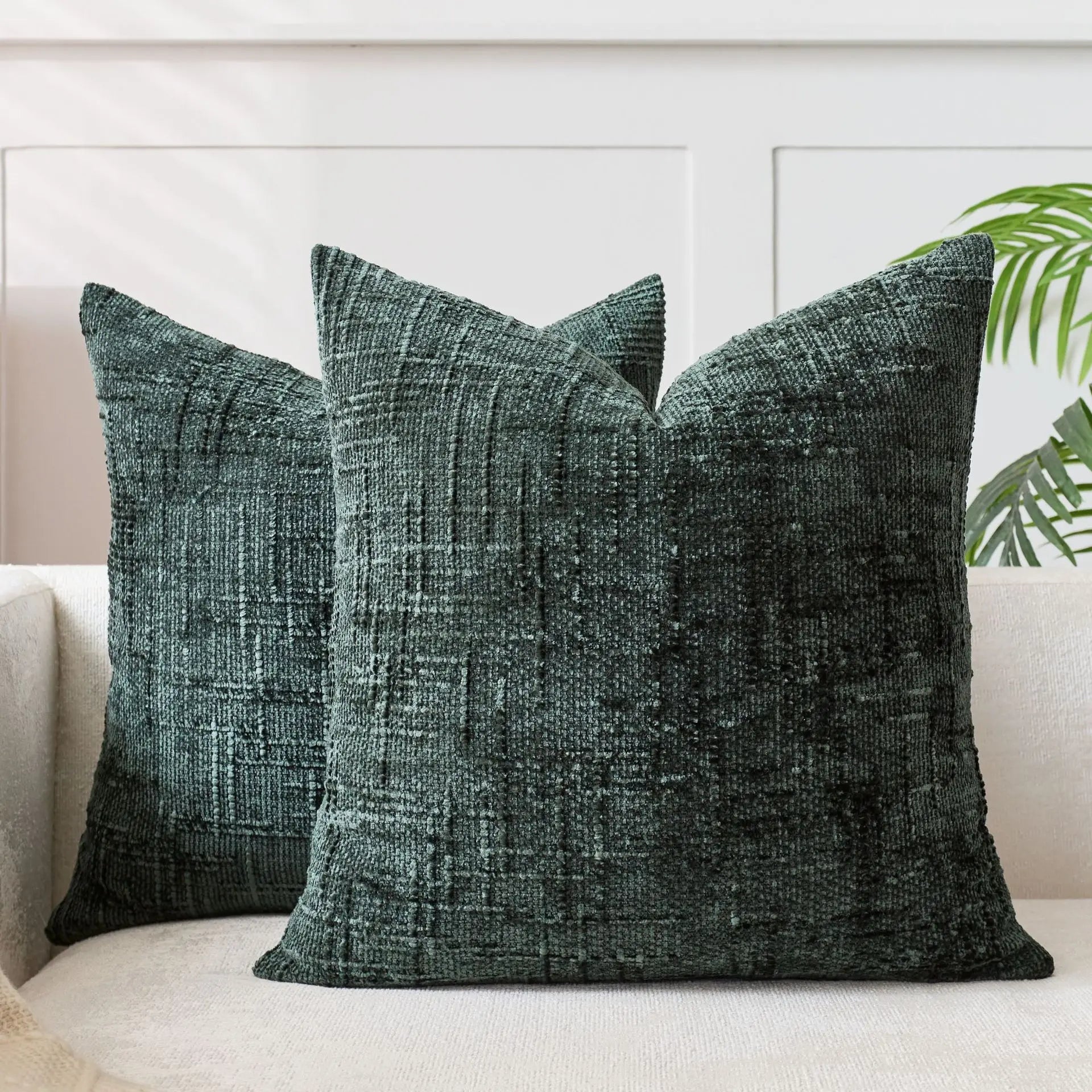 House De Coussin Chenille Vert Foncé - Maison Coussin