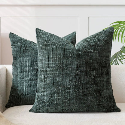 House De Coussin Chenille Vert Foncé - Maison Coussin