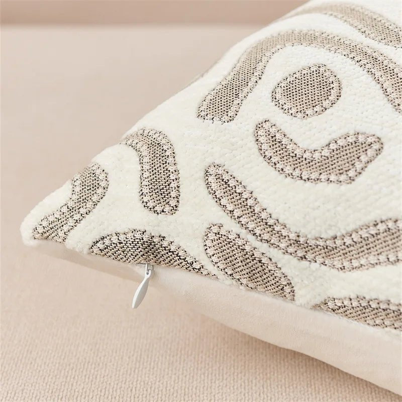 Housse De Coussin Abstrait Beige - Maison Coussin