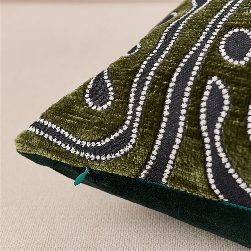Housse De Coussin Abstrait Vert - Maison Coussin