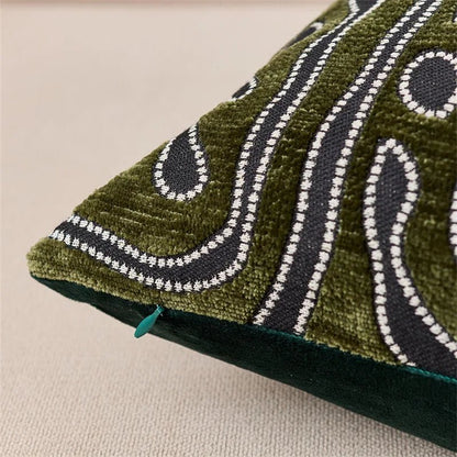Housse De Coussin Abstrait Vert - Maison Coussin