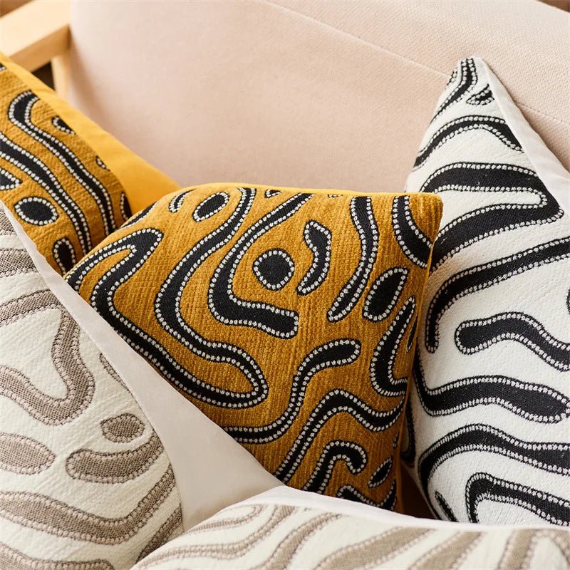 Housse De Coussin Abstrait Vert - Maison Coussin