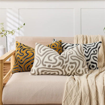 Housse De Coussin Abstrait Vert - Maison Coussin