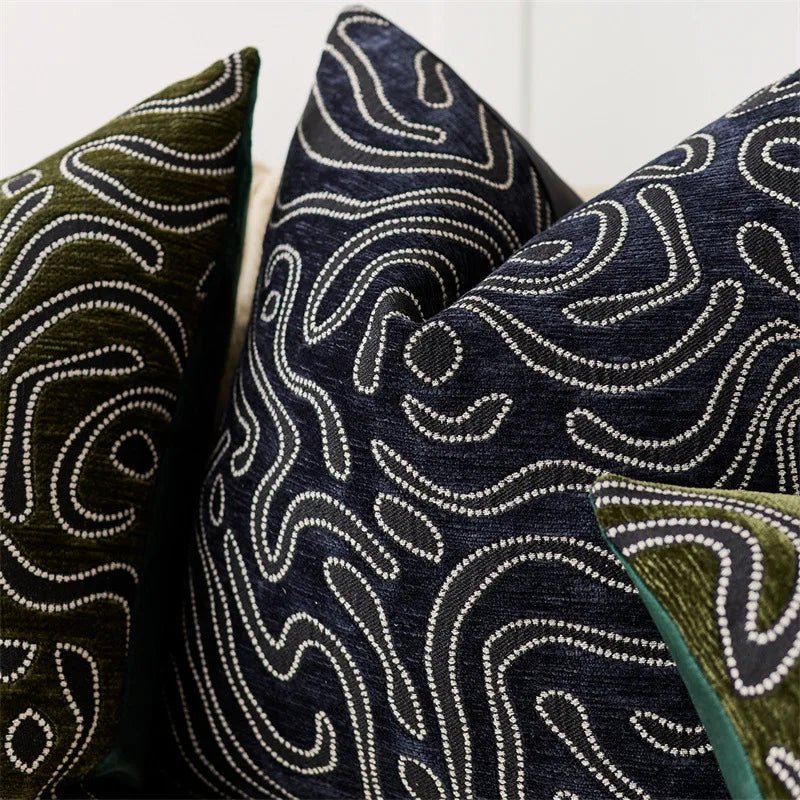 Housse De Coussin Abstrait Vert - Maison Coussin