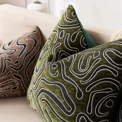 Housse De Coussin Abstrait Vert - Maison Coussin