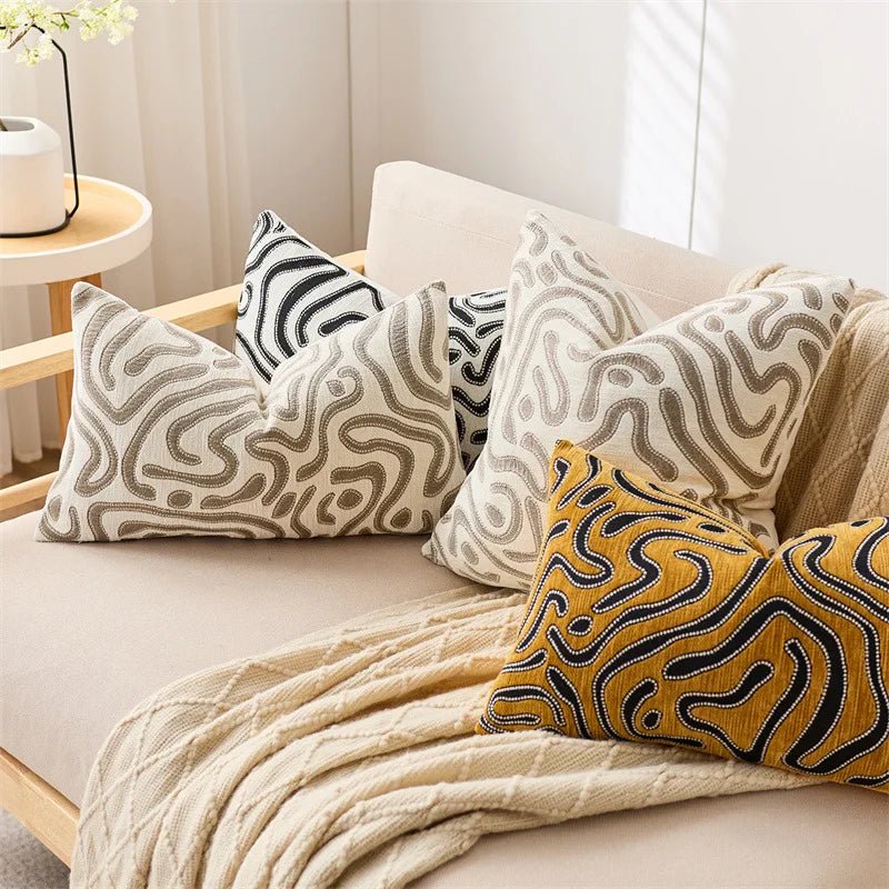 Housse De Coussin Abstrait Vert - Maison Coussin