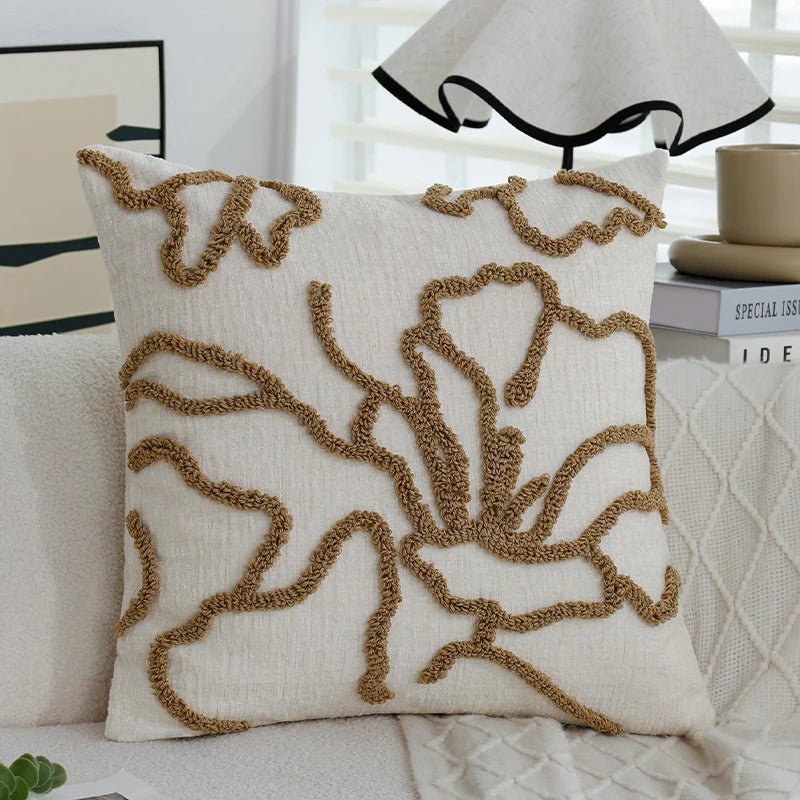Housse De Coussin Boheme Chic Beige & Marron - Maison Coussin