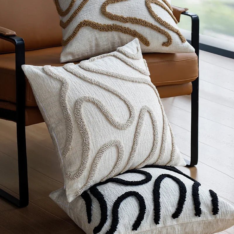 Housse De Coussin Boheme Chic Beige & Marron - Maison Coussin