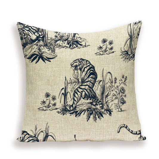 Housse De Coussin Chinois Tigre Traditionnel - Maison Coussin