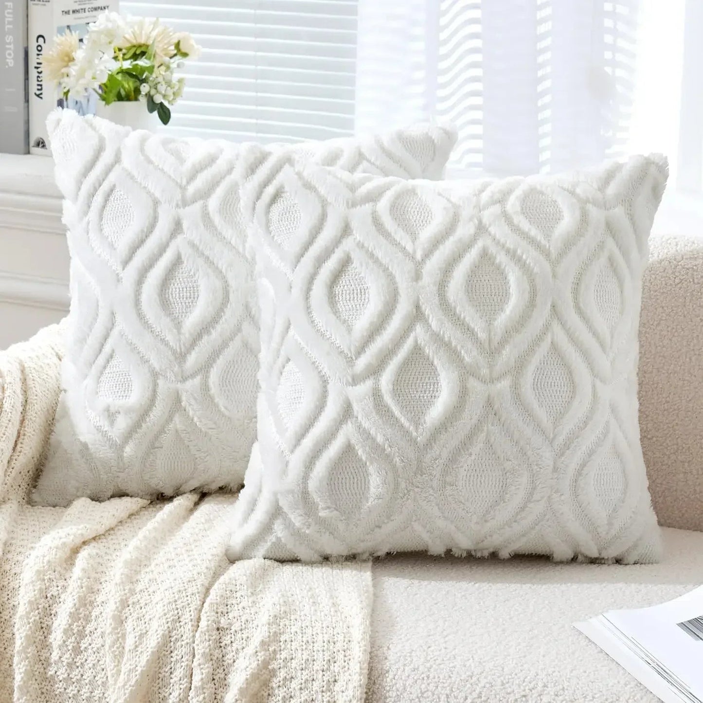 Housse De Coussin Design Blanc - Maison Coussin