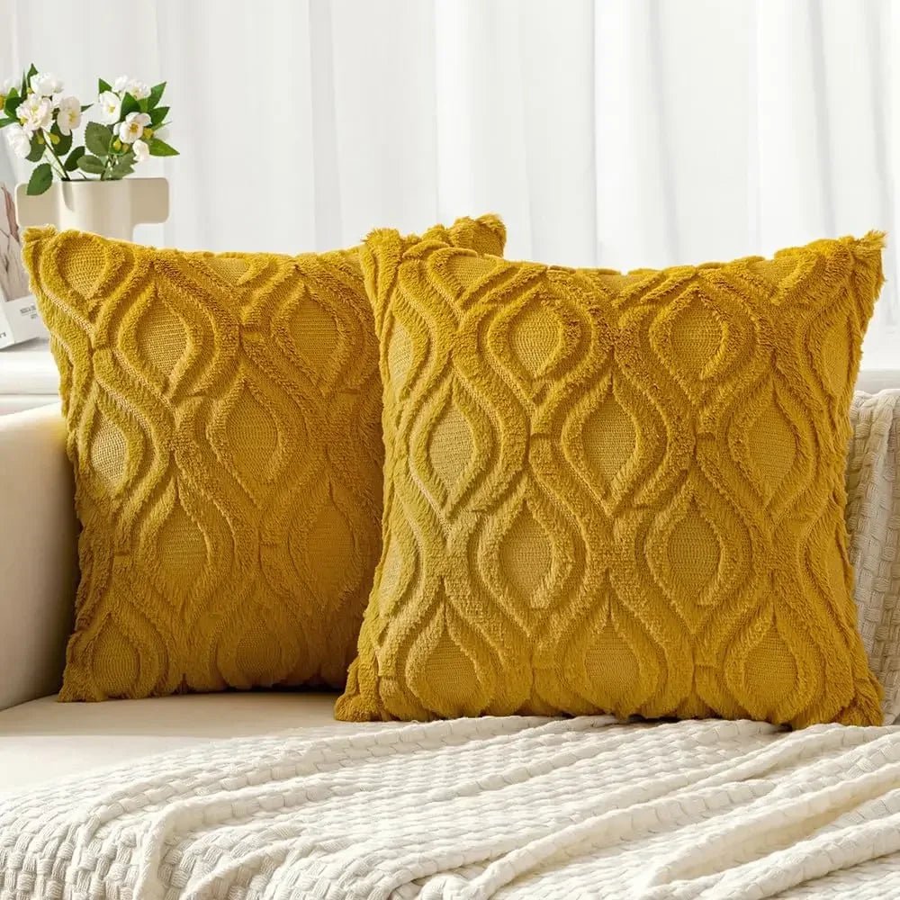 Housse De Coussin Design Jaune - Maison Coussin