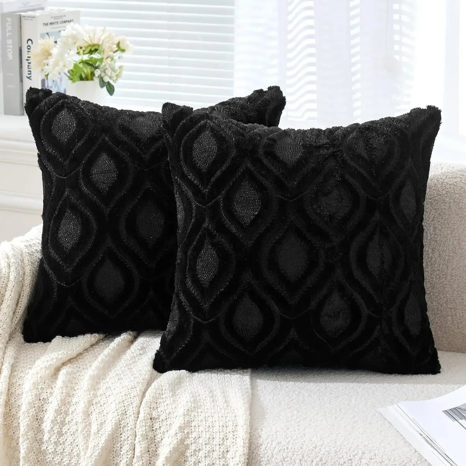 Housse De Coussin Design Noir - Maison Coussin
