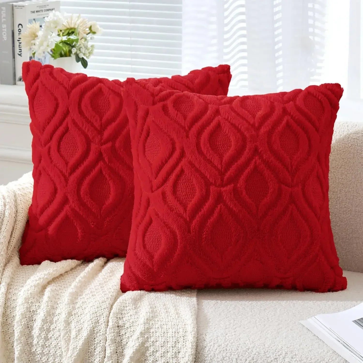 Housse De Coussin Design Rouge - Maison Coussin
