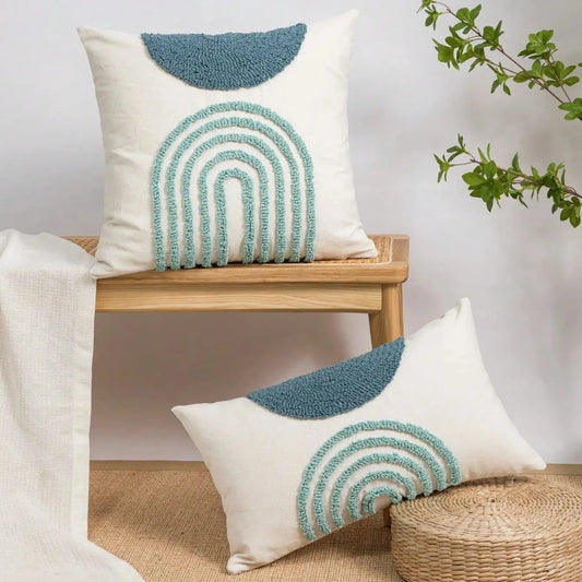 Housse De Coussin Esprit Bohème Bleu - Maison Coussin