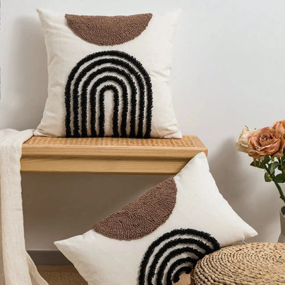 Housse De Coussin Esprit Bohème Marron - Maison Coussin