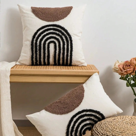 Housse De Coussin Esprit Bohème Marron - Maison Coussin