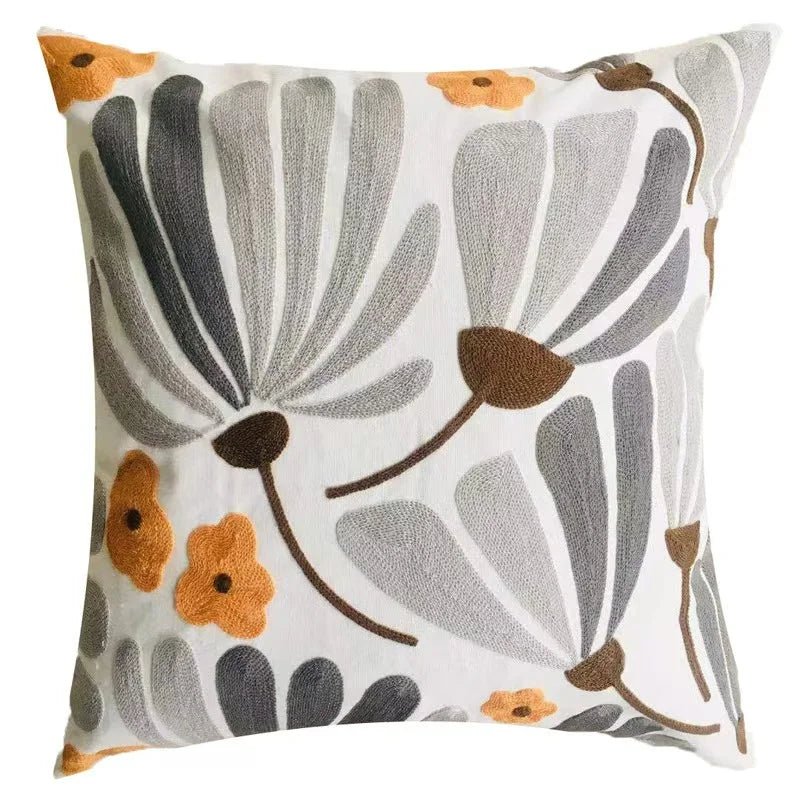 Housse De Coussin Fleuri Nordique - Maison Coussin