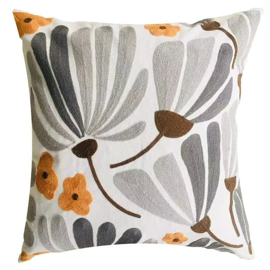 Housse De Coussin Fleuri Nordique - Maison Coussin