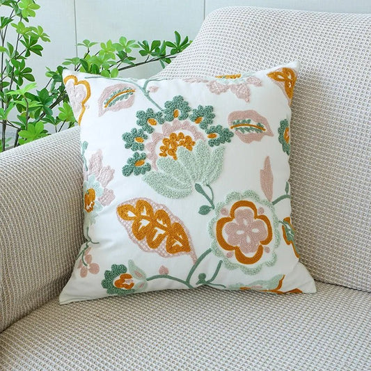 Housse De Coussin Fleuri Printemps Chic - Maison Coussin