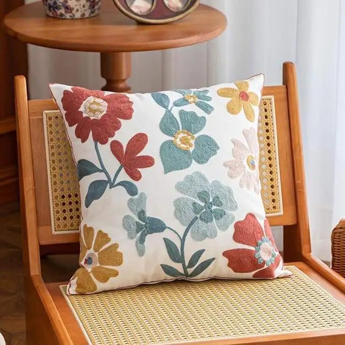 Housse De Coussin Fleuri Rétro - Maison Coussin