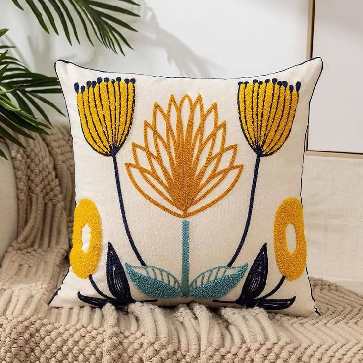 Housse De Coussin Fleuri Tulipe Moderne - Maison Coussin