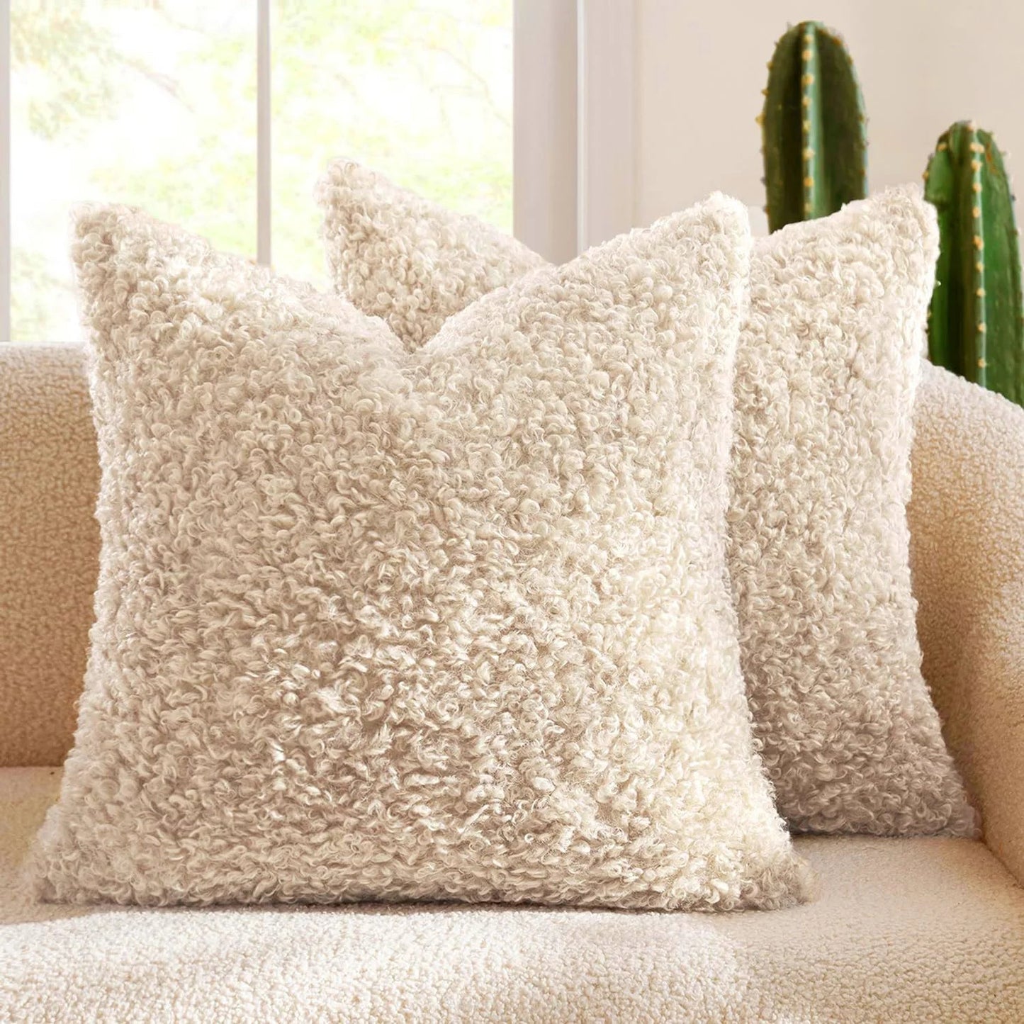 Housse De Coussin Laine Beige Foncé - Maison Coussin