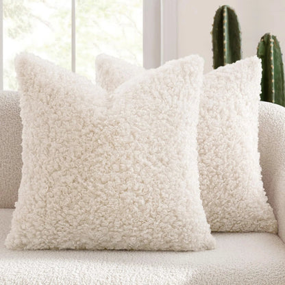 Housse De Coussin Laine Blanc - Maison Coussin
