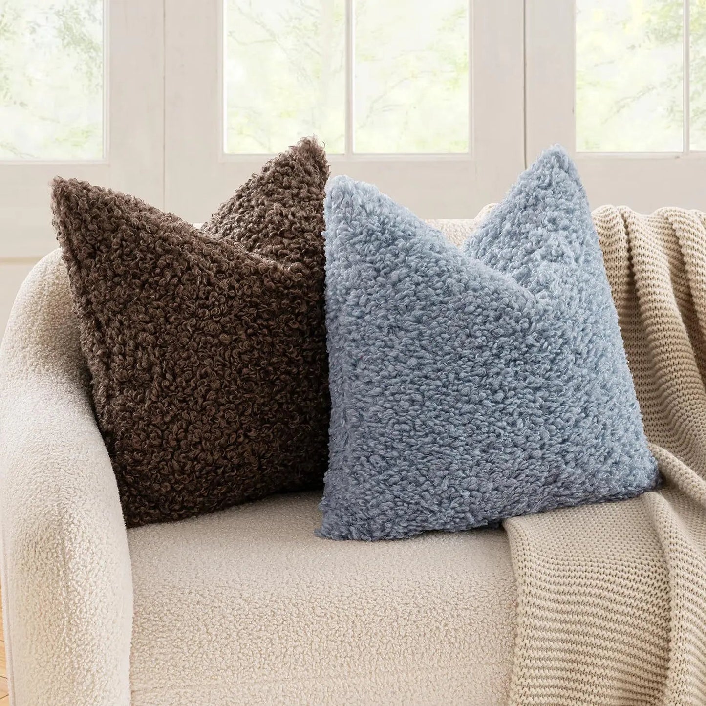 Housse De Coussin Laine Gris - Maison Coussin