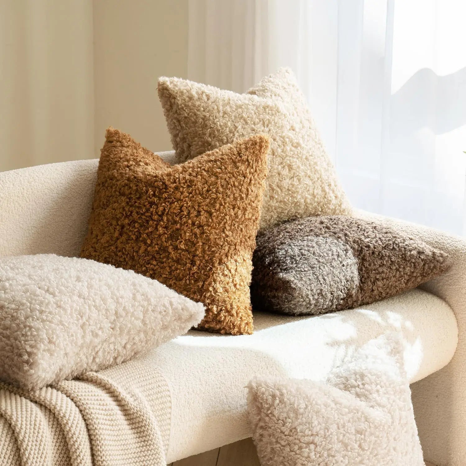 Housse De Coussin Laine Gris - Maison Coussin