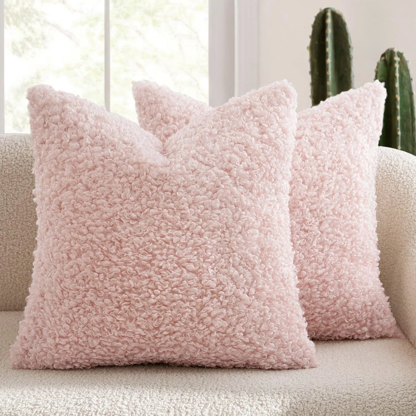 Housse De Coussin Laine Rose - Maison Coussin