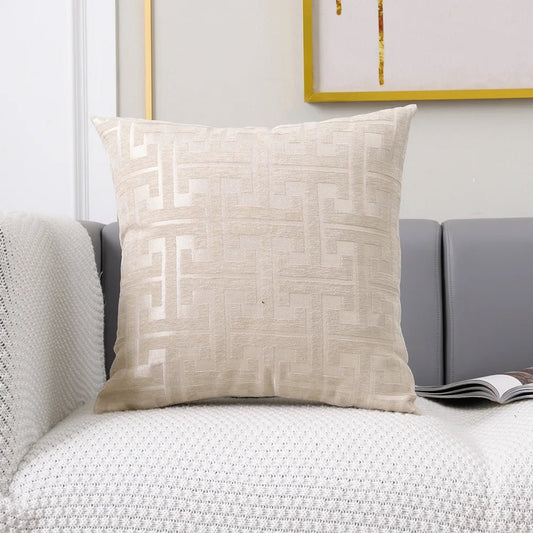 Housse De Coussin Moderne Beige - Maison Coussin