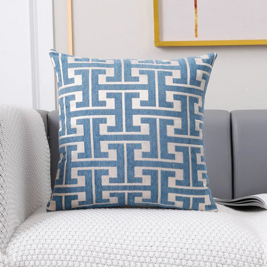 Housse De Coussin Moderne Bleu - Maison Coussin