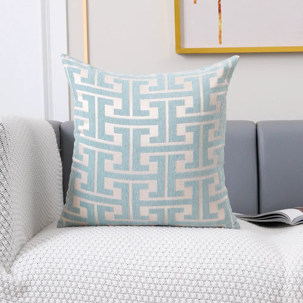 Housse De Coussin Moderne Bleu Ciel - Maison Coussin