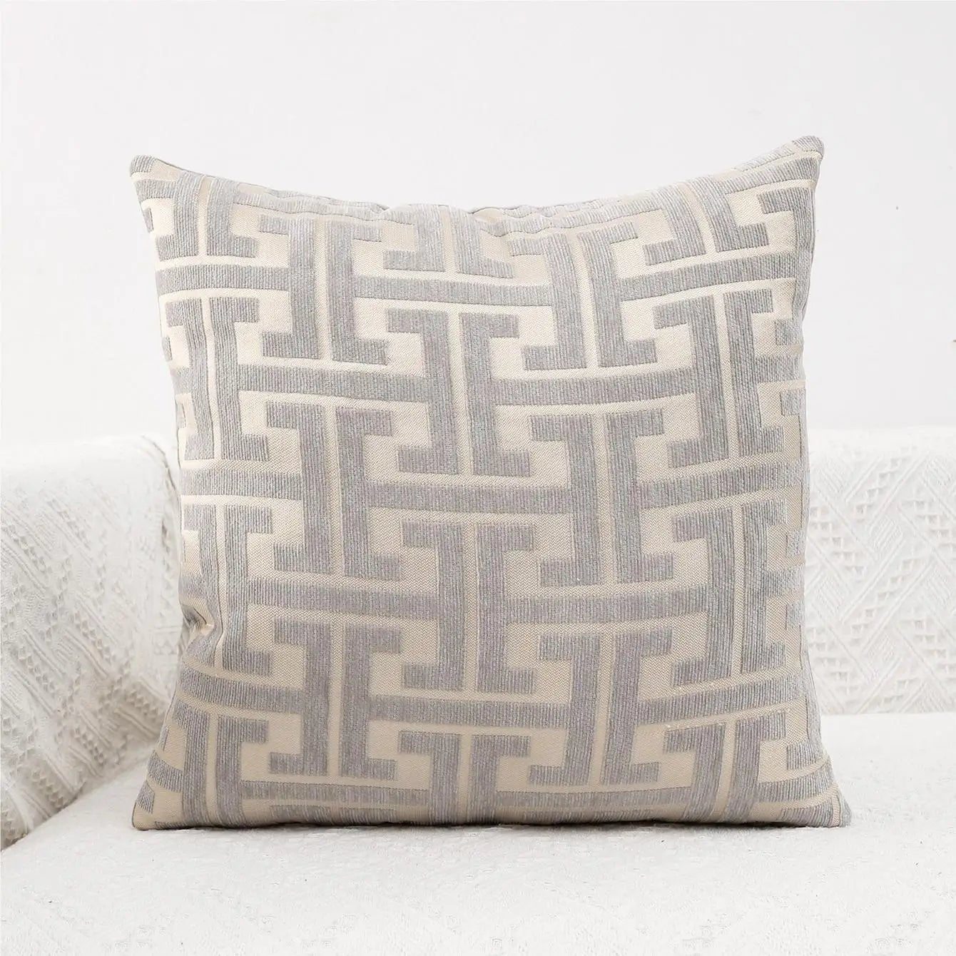 Housse De Coussin Moderne Gris - Maison Coussin