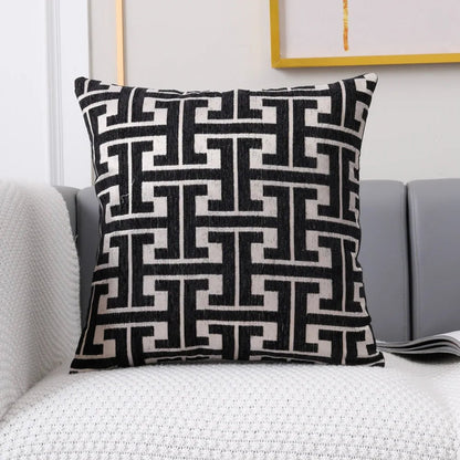 Housse De Coussin Moderne Noir - Maison Coussin