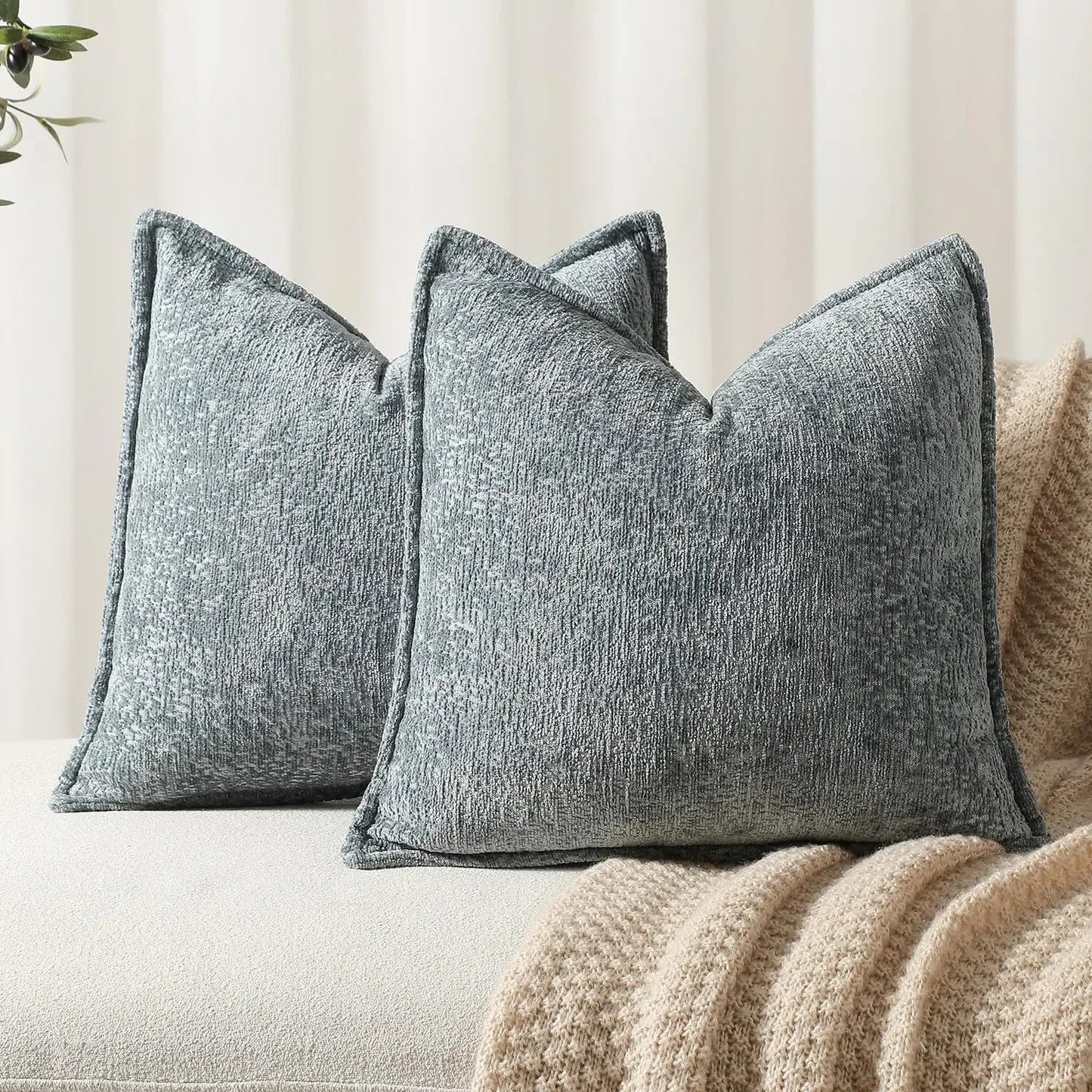 Housse De Coussin Nordique Bleu Ciel - Maison Coussin