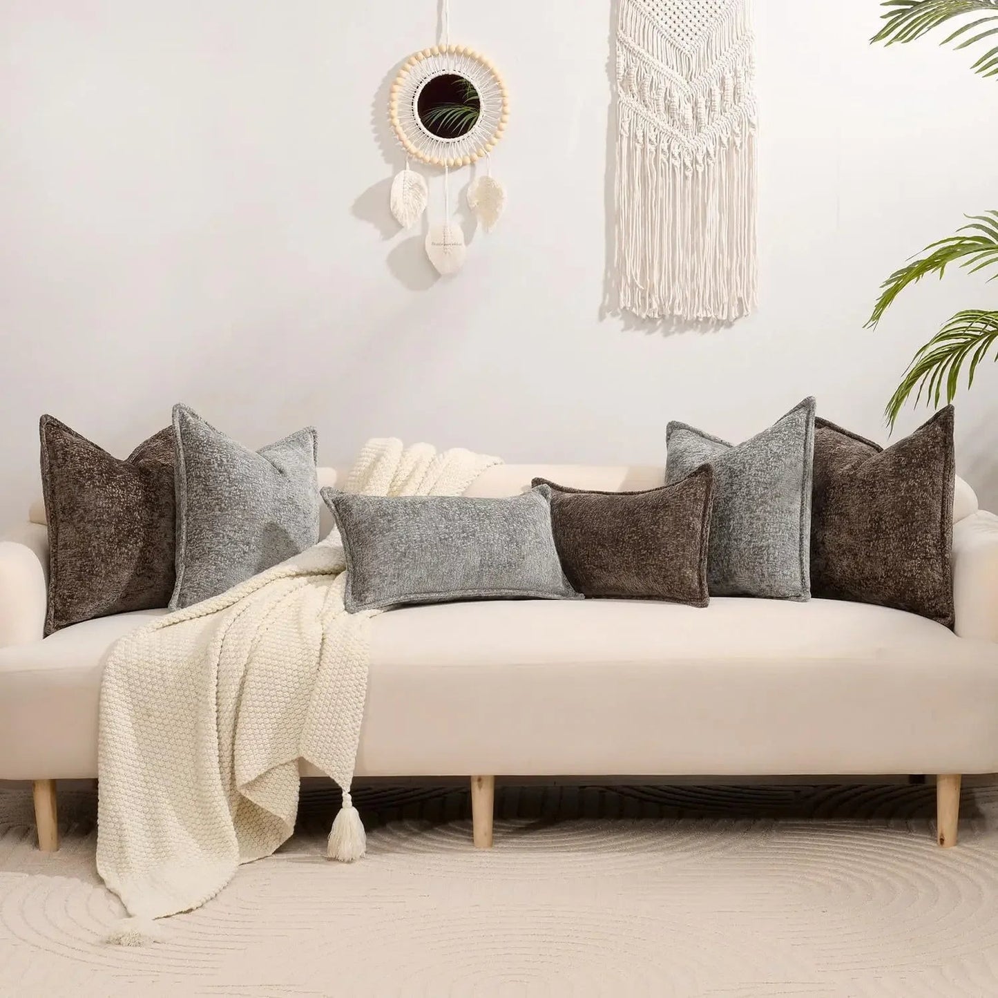 Housse De Coussin Nordique Gris - Maison Coussin