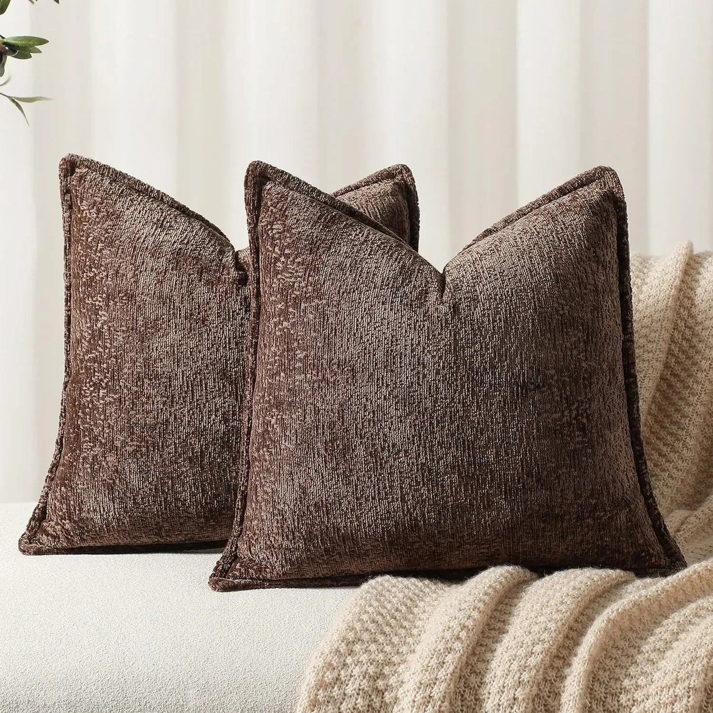 Housse De Coussin Nordique Marron Foncé - Maison Coussin