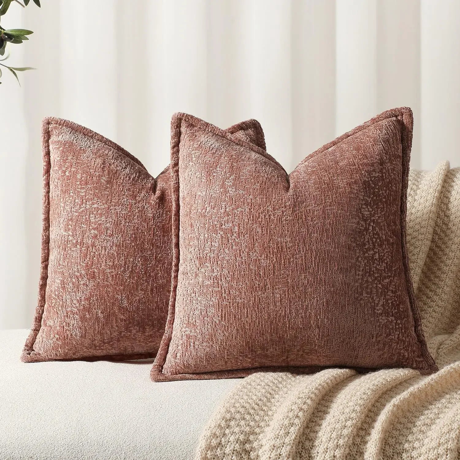 Housse De Coussin Nordique Rose Taupe - Maison Coussin