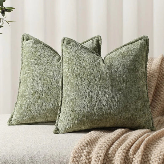 Housse De Coussin Nordique Vert Olive - Maison Coussin